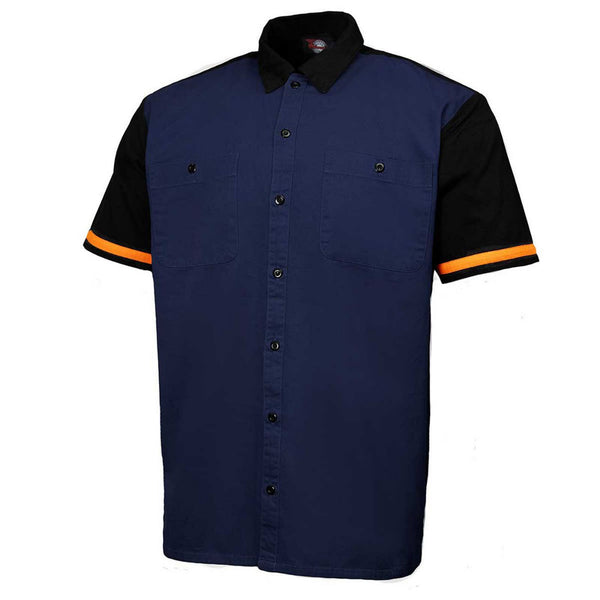 MMCC Men's Pit Line Mechanic Button Up Shirt - Dual Chest Pockets - Microfiber Panel - Rider Ready - MMC16026