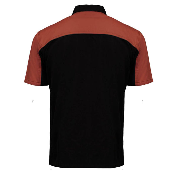 MMCC Men's Reveline Black Copper Grey Classic Mechanic Shirt - 100% Cotton w/ Microfiber Panel - MMC16033