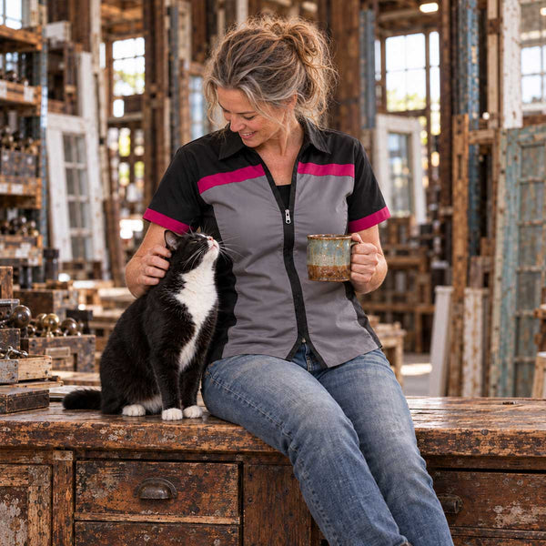 MMCC Women's Unbound Lightweight Work Shirt with Stretch Side Panels - MMC26002