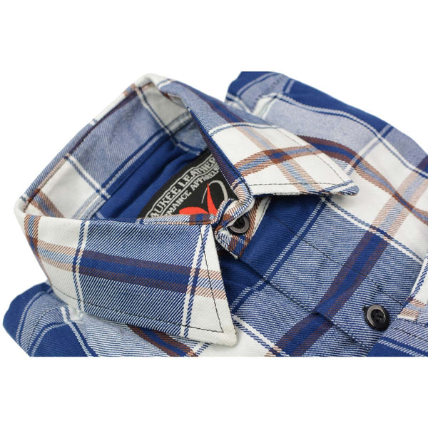 Milwaukee Leather Men’s Plaid Flannel Long Sleeve Shirt with Chest Pockets
