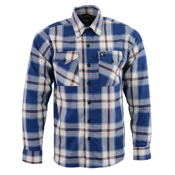 Milwaukee Leather Men’s Plaid Flannel Long Sleeve Shirt with Chest Pockets