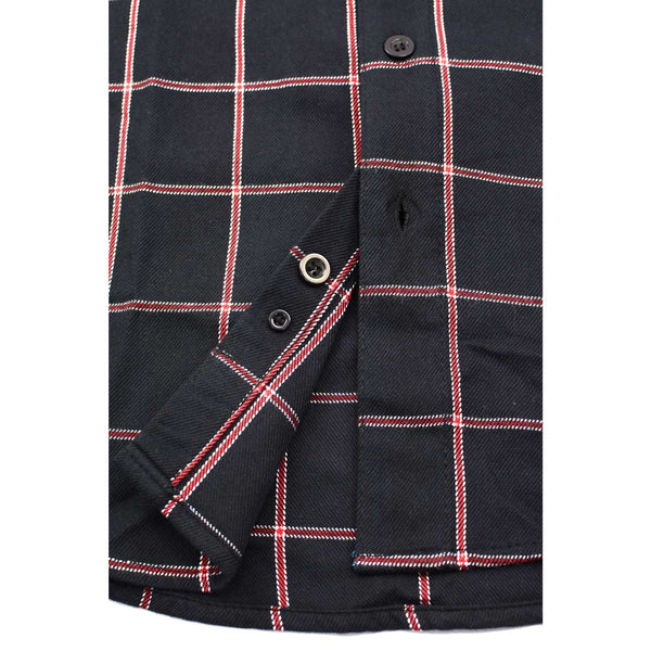 Milwaukee Leather MNG11651 Men's Black and Red Long Sleeve Cotton Flannel Shirt