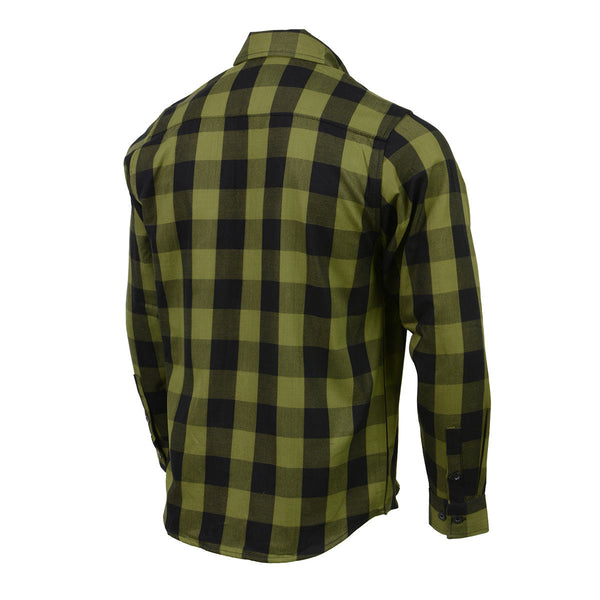 Milwaukee Leather MNG11668 Men's Black and Green Long Sleeve Cotton Flannel Shirt