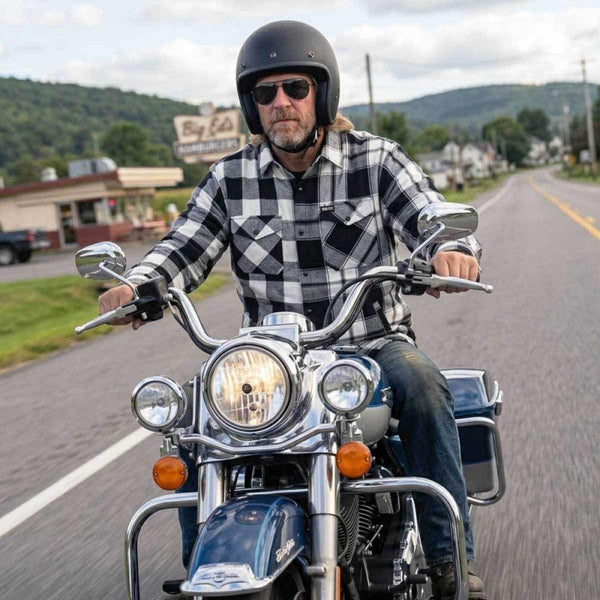 MMCC Men's Desperado Reversible Flannel Shirt - 100% Cotton Snap Front Plaid w/ Chest and Hand Pockets - MNG11804