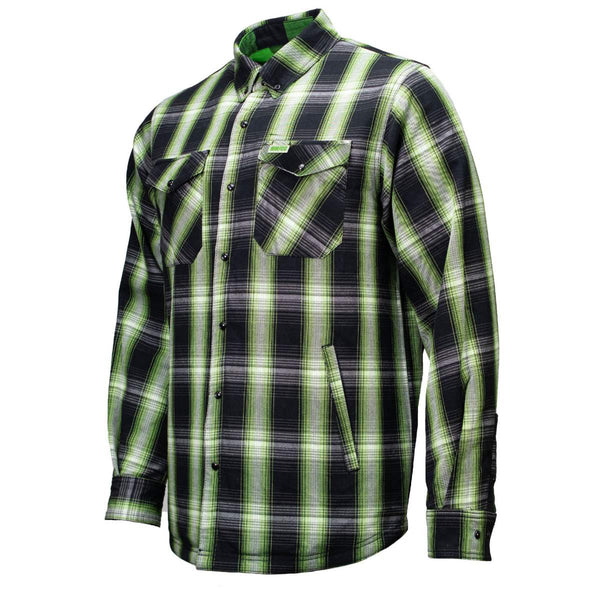 MMCC Men's 'Sidewinder' Reversible Flannel Shirt - 100% Cotton Snap Front Plaid w/ Chest and Hand Pockets - MNG11801