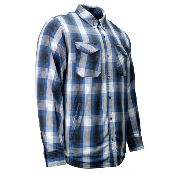 MMCC Men's 'Maverick' Reversible Flannel Shirt - 100% Cotton Snap Front Plaid w/ Chest and Hand Pockets - MNG11802