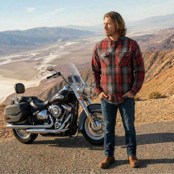 MMCC Men's 'Ricochet' Reversible Flannel Shirt - 100% Cotton Snap Front Plaid w/ Chest and Hand Pockets - MNG11803