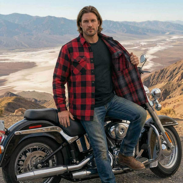 MMCC Men's Ricochet Reversible Flannel Shirt - 100% Cotton Snap Front Plaid w/ Chest and Hand Pockets - MNG11803