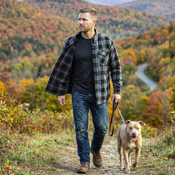 MMCC Men's 'Deadwood' Reversible Flannel Shirt - 100% Cotton Snap Front Plaid w/ Chest and Hand Pockets - MNG11805