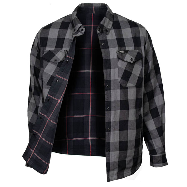 MMCC Men's Deadwood Reversible Flannel Shirt - 100% Cotton Snap Front Plaid w/ Chest and Hand Pockets - MNG11805