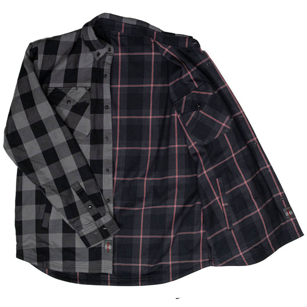 MMCC Men's Deadwood Reversible Flannel Shirt - 100% Cotton Snap Front Plaid w/ Chest and Hand Pockets - MNG11805