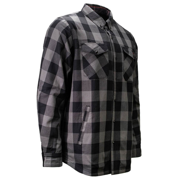 MMCC Men's Deadwood Reversible Flannel Shirt - 100% Cotton Snap Front Plaid w/ Chest and Hand Pockets - MNG11805
