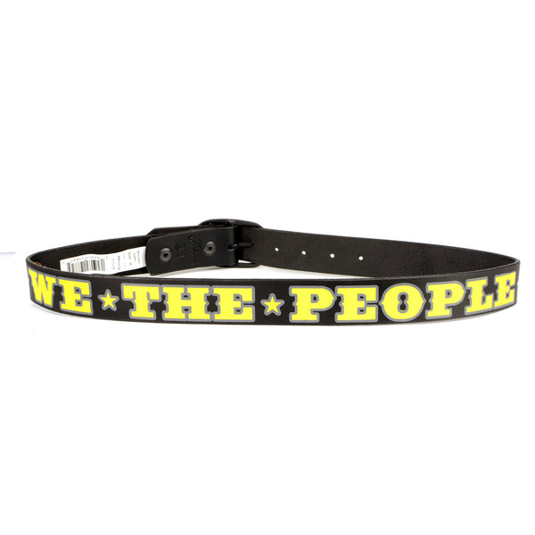 Milwaukee Leather MP7112 Men's We The People Black Leather Belt w/ Interchangeable Buckle - 1.5 inches Wide