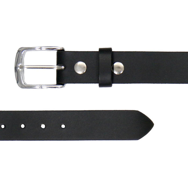 Milwaukee Leather Men's Black Two-Tone Stud Accent Genuine Leather Belt w/ Interchangeable Buckle - MP7130