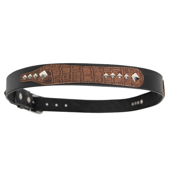 Milwaukee Leather Men's Black Diamond Accent Genuine Leather Belt w/ Interchangeable Buckle - MP7132