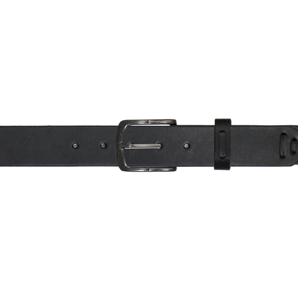 Milwaukee Leather Men's Black Slot Accent Leather Belt with Interchangeable Buckle - MP7136
