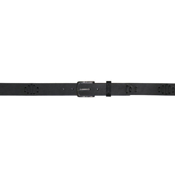 Milwaukee Leather Men's Black Slot Accent Leather Belt with Interchangeable Buckle - MP7136