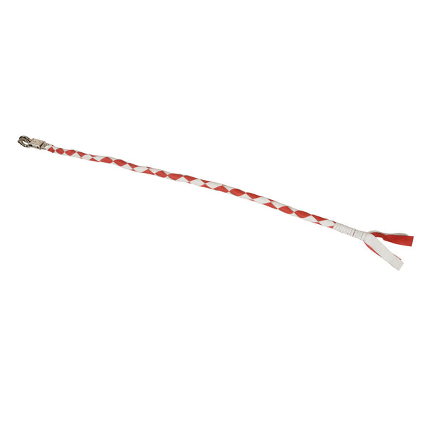 Milwaukee Leather 36'' Genuine Leather Whip - White and Red Get Back Whip for Handlebar - Biker Whip - MP7900