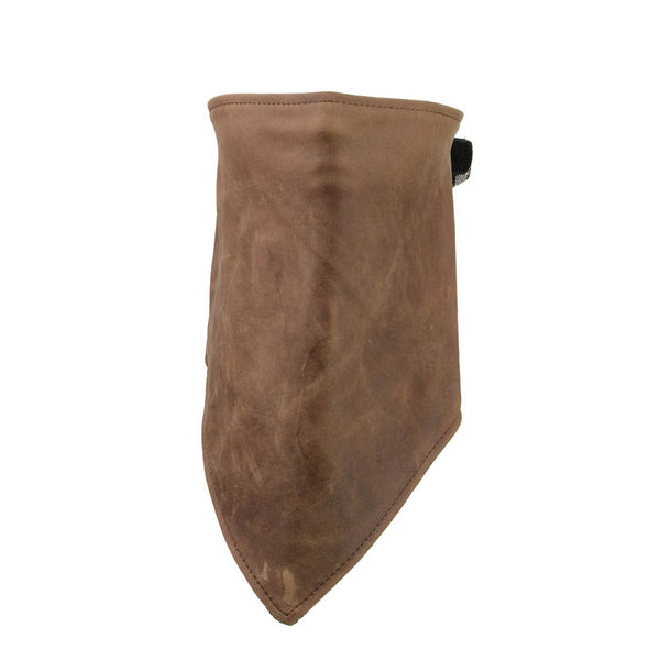 Milwaukee Leather Unisex Brown Leather Neck Warmer - Fleece-Lined Cold Weather Motorcycle Face Cover - MP7590