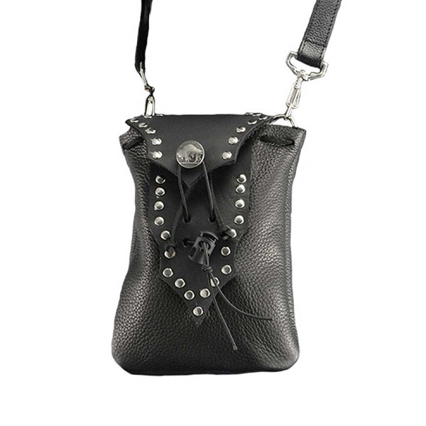 Milwaukee Leather MP8857 Women's Black Leather Drop Set Belt Bag