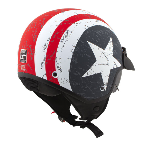 Milwaukee Helmets MPH9701DOT Maverick 3/4 Open Face Stars and Stripes Motorcycle Helmet Biker
