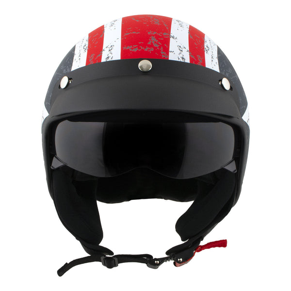 Milwaukee Helmets MPH9701DOT Maverick 3/4 Open Face Stars and Stripes Motorcycle Helmet Biker
