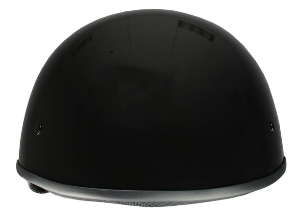 Milwaukee Helmets Bare Bones Glossy Black Half Motorcycle Helmet DOT Approved MPH9711DOT