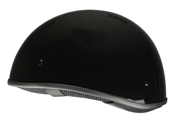 Milwaukee Helmets Bare Bones Glossy Black Half Motorcycle Helmet DOT Approved MPH9711DOT