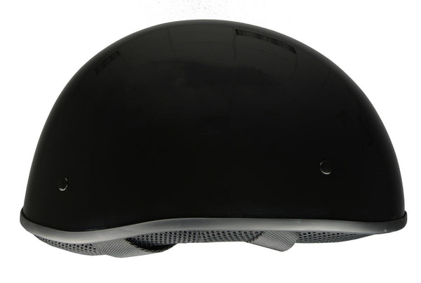 Milwaukee Helmets Bare Bones Glossy Black Half Motorcycle Helmet DOT Approved MPH9711DOT