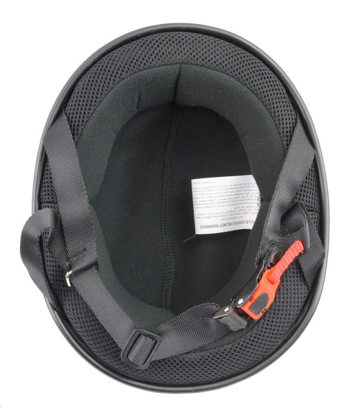 Milwaukee Helmets Bare Bones Glossy Black Half Motorcycle Helmet DOT Approved MPH9711DOT