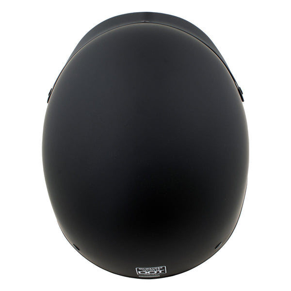 Milwaukee Helmets Momentum Matte Black Half Face Motorcycle Helmet w/ Drop Down Visor DOT Approved MPH9718DOT