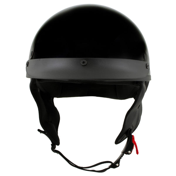 Milwaukee Helmets MPH9719DOT Momentum DOT Black Half Face Motorcycle Helmet Biker w/ Drop Down Visor