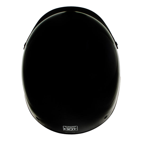 Milwaukee Helmets MPH9719DOT Momentum DOT Black Half Face Motorcycle Helmet Biker w/ Drop Down Visor