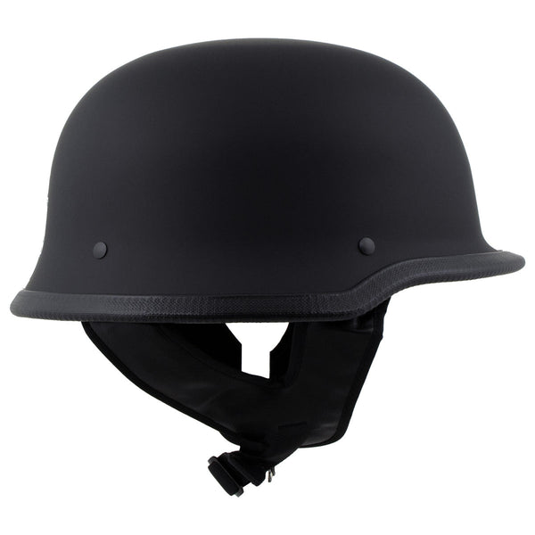 Milwaukee Helmets MPH9740DOT Motorrad DOT German Style Matte Black Half Face Motorcycle Helmet Biker