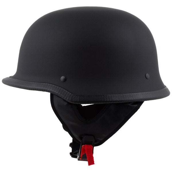 Milwaukee Helmets MPH9740DOT Motorrad DOT German Style Matte Black Half Face Motorcycle Helmet Biker