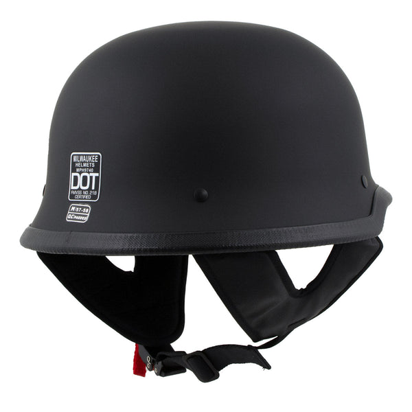 Milwaukee Helmets MPH9740DOT Motorrad DOT German Style Matte Black Half Face Motorcycle Helmet Biker