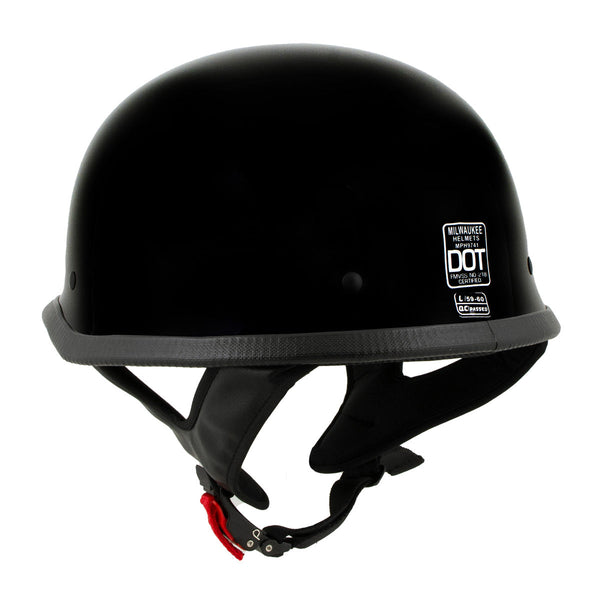 Milwaukee Helmets MPH9741DOT Motorrad DOT German Style Gloss Black Half Face Motorcycle Helmet Biker