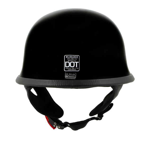 Milwaukee Helmets MPH9741DOT Motorrad DOT German Style Gloss Black Half Face Motorcycle Helmet Biker