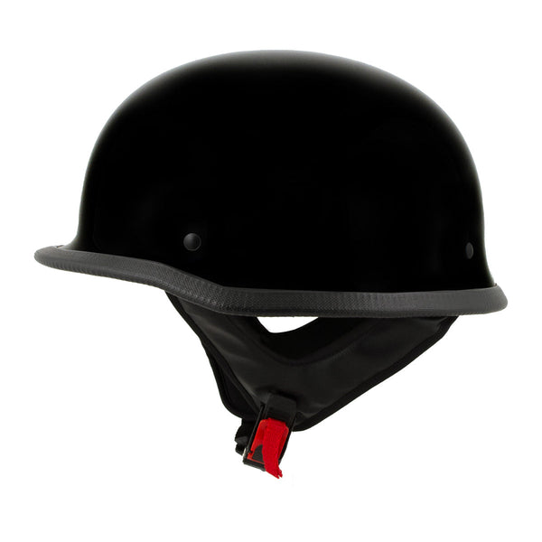 Milwaukee Helmets MPH9741DOT Motorrad DOT German Style Gloss Black Half Face Motorcycle Helmet Biker