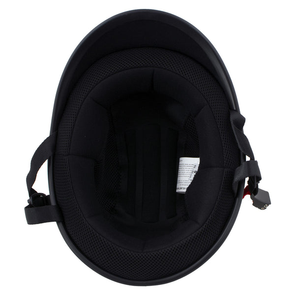 Milwaukee Helmets MPH9751DOT Polo Style DOT Gloss Black Motorcycle Half Face Helmet Biker