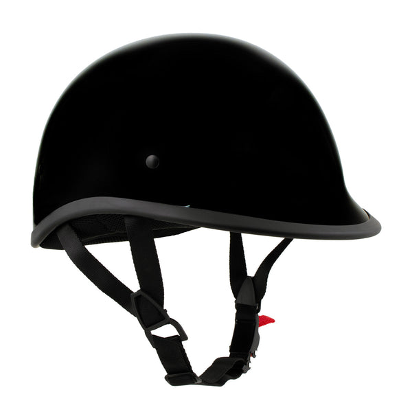 Milwaukee Helmets MPH9751DOT Polo Style DOT Gloss Black Motorcycle Half Face Helmet Biker