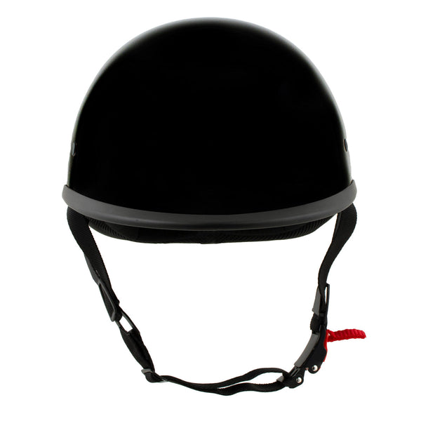 Milwaukee Helmets MPH9751DOT Polo Style DOT Gloss Black Motorcycle Half Face Helmet Biker