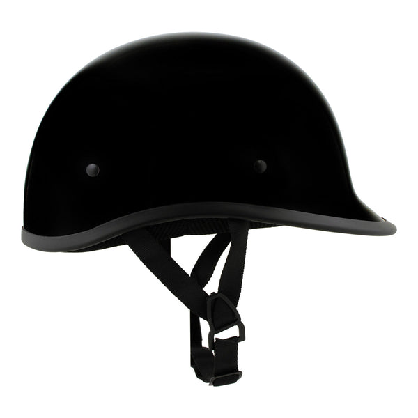 Milwaukee Helmets MPH9751DOT Polo Style DOT Gloss Black Motorcycle Half Face Helmet Biker