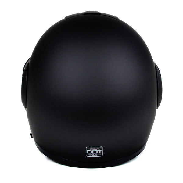 Milwaukee Helmets MPH9812DOT Flat Black Menace Advanced Motorcycle Modular Helmet Biker w/ Drop Down Visor