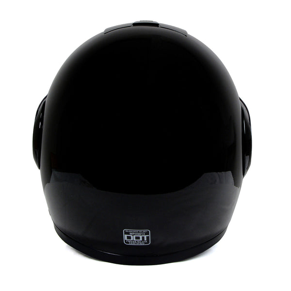 Milwaukee Helmets MPH9813DOT Gloss Black Menace DOT Approved Motorcycle Modular Helmet w/ Drop Down Visor
