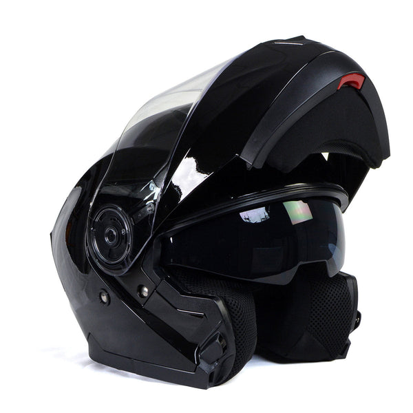 Milwaukee Helmets MPH9815DOT Breeze Gloss Black Advanced Motorcycle Modular Helmet Biker w/ Drop Down Visor