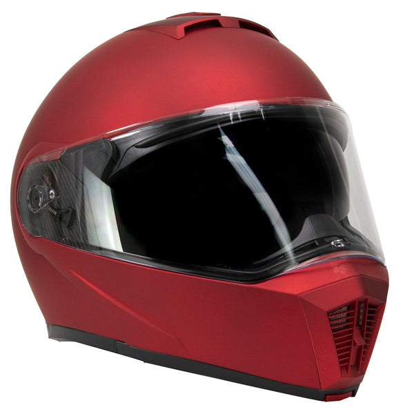 Milwaukee Helmets MPH9827DOT Cypher Flat Red Advanced Motorcycle Modular Helmet w/ Drop Down Visor