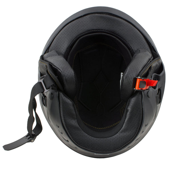 Milwaukee Helmets MPH9831DOT Rascal 3/4 Open Face Gloss Black 2 in 1 Motorcycle Helmet Biker