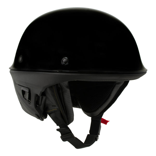 Milwaukee Helmets MPH9831DOT Rascal 3/4 Open Face Gloss Black 2 in 1 Motorcycle Helmet Biker