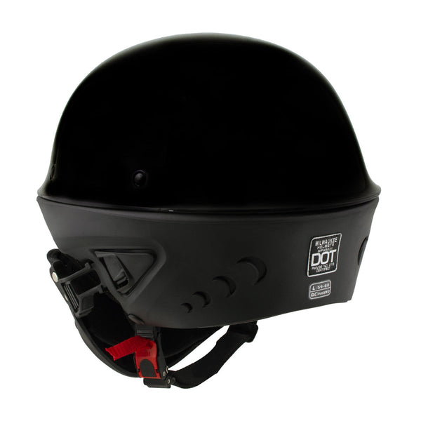 Milwaukee Helmets MPH9831DOT Rascal 3/4 Open Face Gloss Black 2 in 1 Motorcycle Helmet Biker
